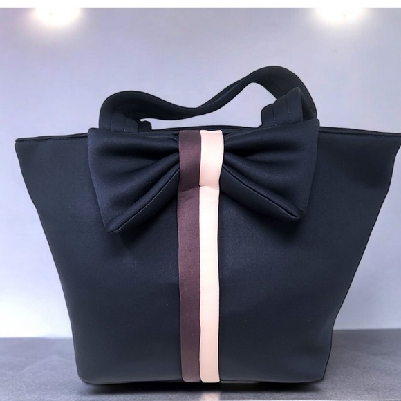 Stella  Dot Crush It Bow Navy and  pink Tote bag - Picture 1 of 13